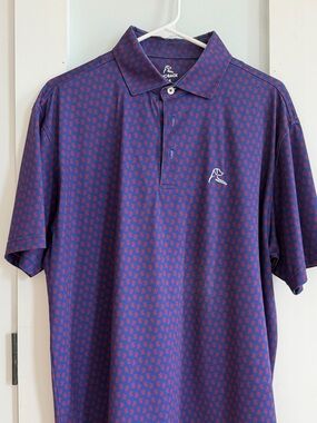 Rhoback Purple Polo with Red Micro Motif